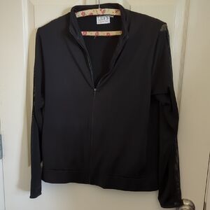 Lillys Of Beverly Hills Black Zip-Up Jacket W/ Mesh Sides And Pockets Size Small